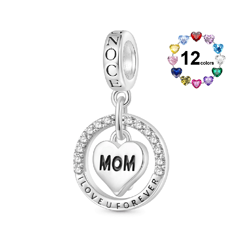 I Love U Forever Mom Heart Pendant