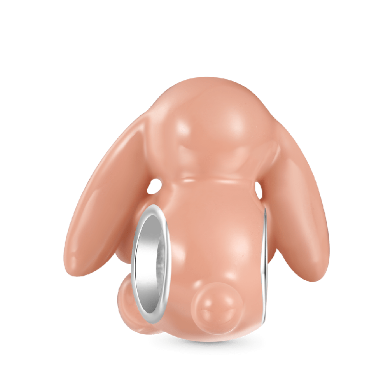 Beige Bunny Embraces Love Charm