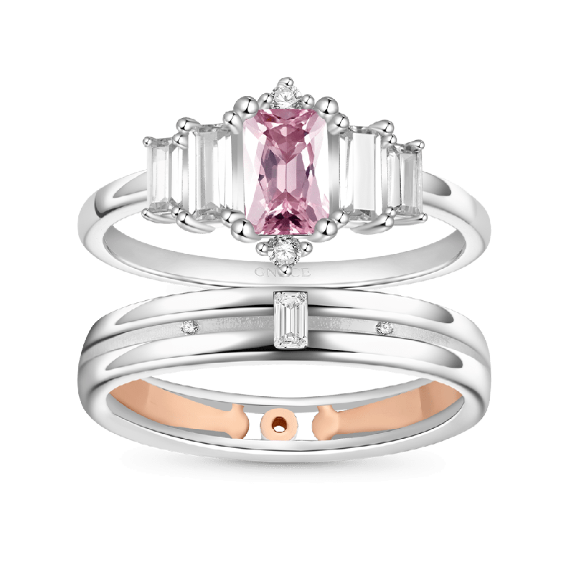 Pink Cubic Zirconia Womens Ring