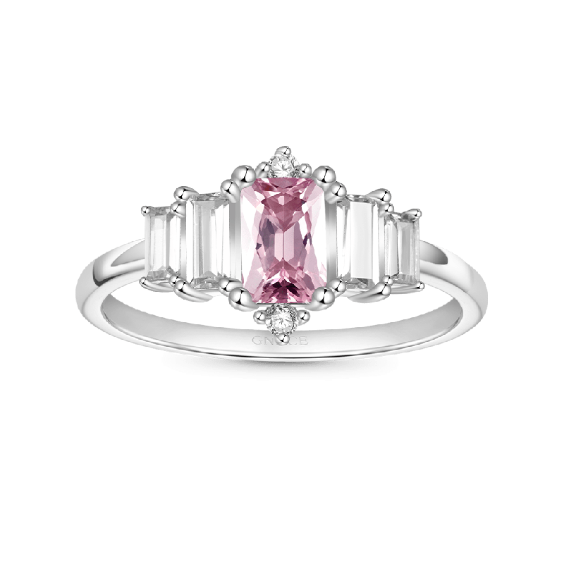 Pink Cubic Zirconia Womens Ring