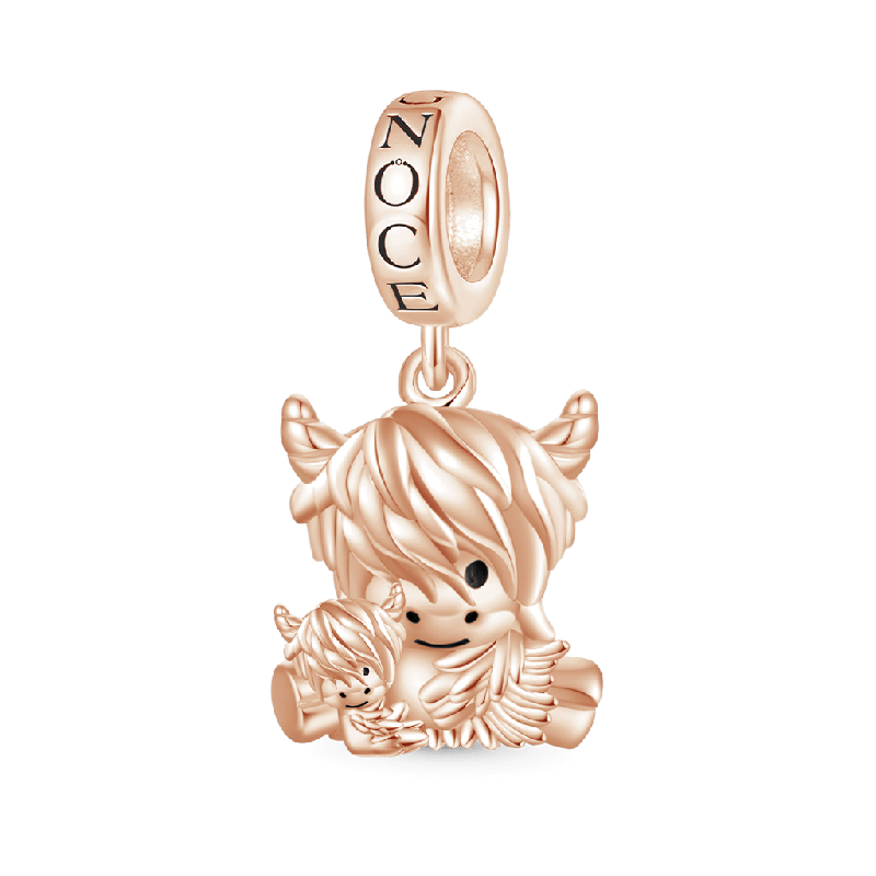 Highland Cow Mother and Child Pendant