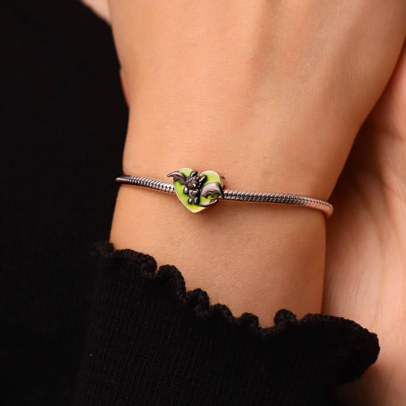 Toothless Heart Birthstone Charm