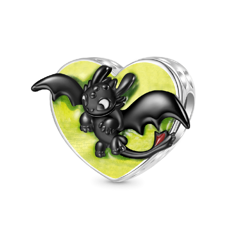 Toothless Heart Birthstone Charm