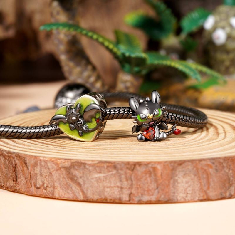 Toothless Heart Birthstone Charm