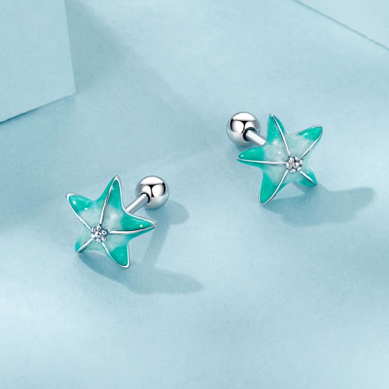 Starfish Threaded Stud Earrings