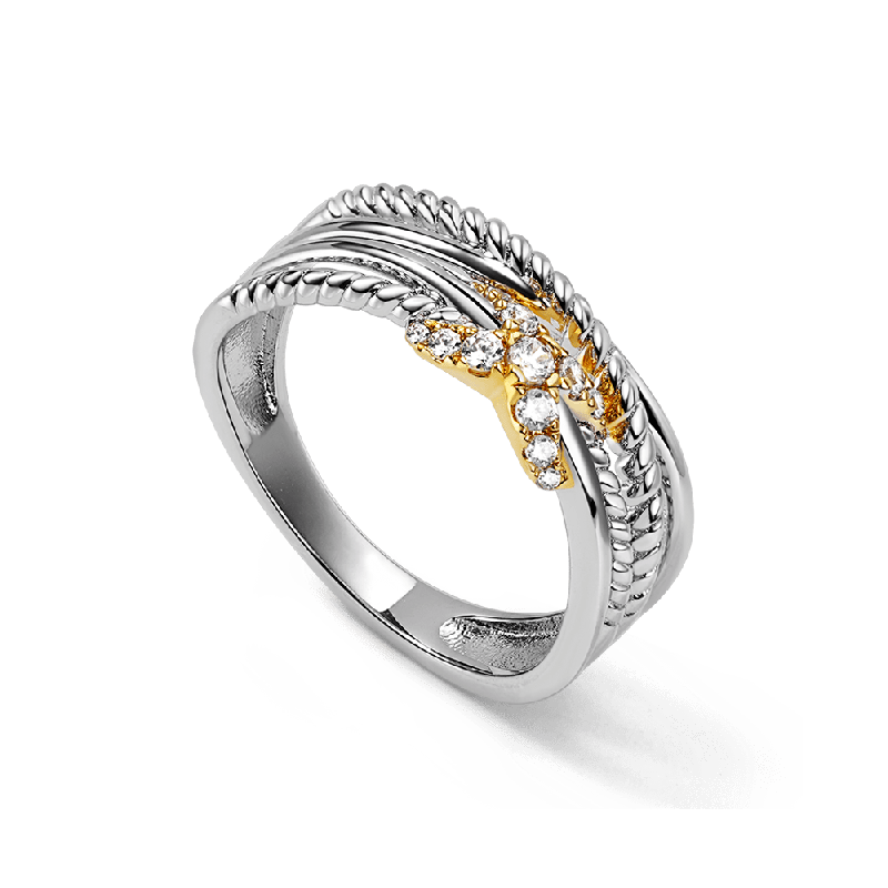 Unknown X Twisted Rope Crossover Ring