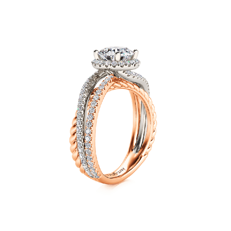Fancy Round Twisted Rope Crossover Ring