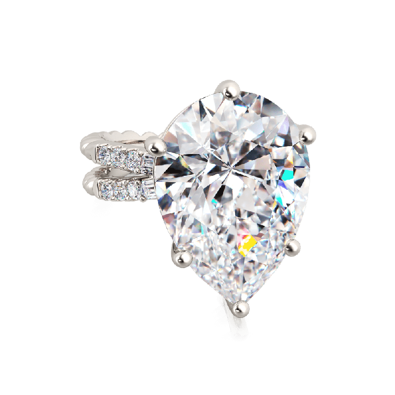 Pear Cut Split Shank Cocktail Ring