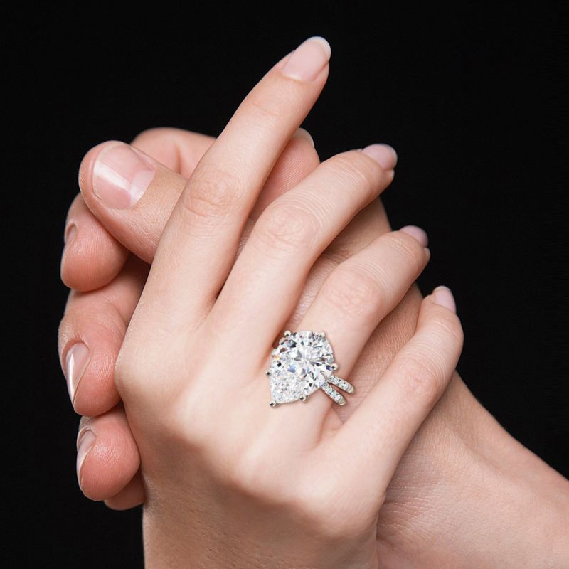 Pear Cut Split Shank Cocktail Ring