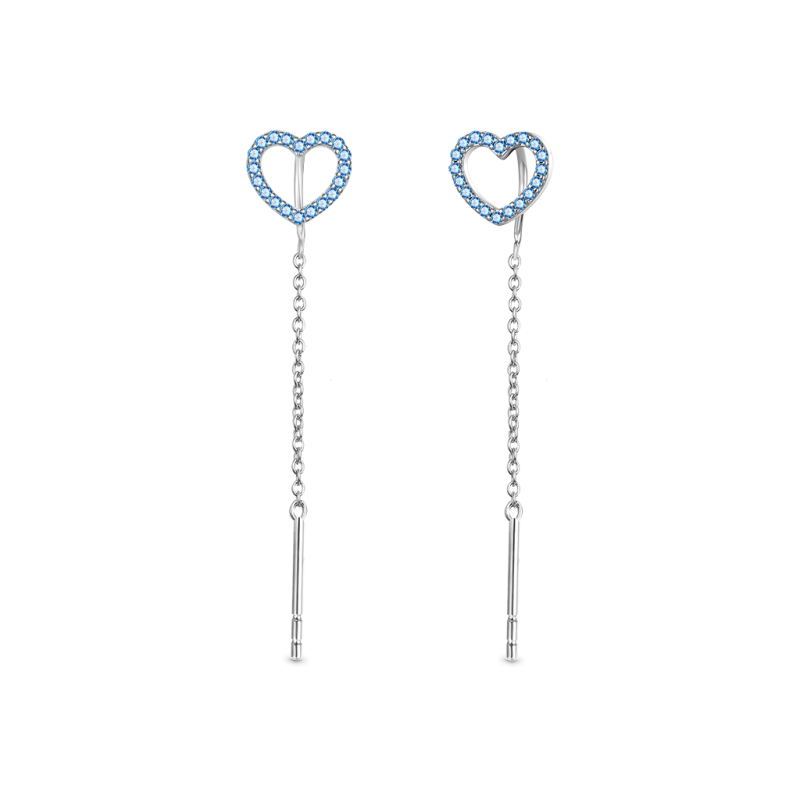 Open Heart Threaders Earrings