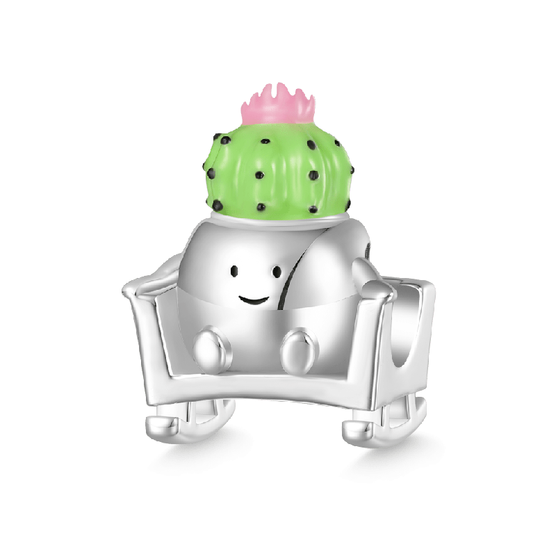 Cactus Pot Rocking Chair Charm