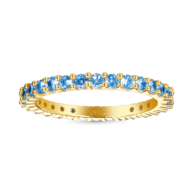 Aquamarine Round-cut Band Ring