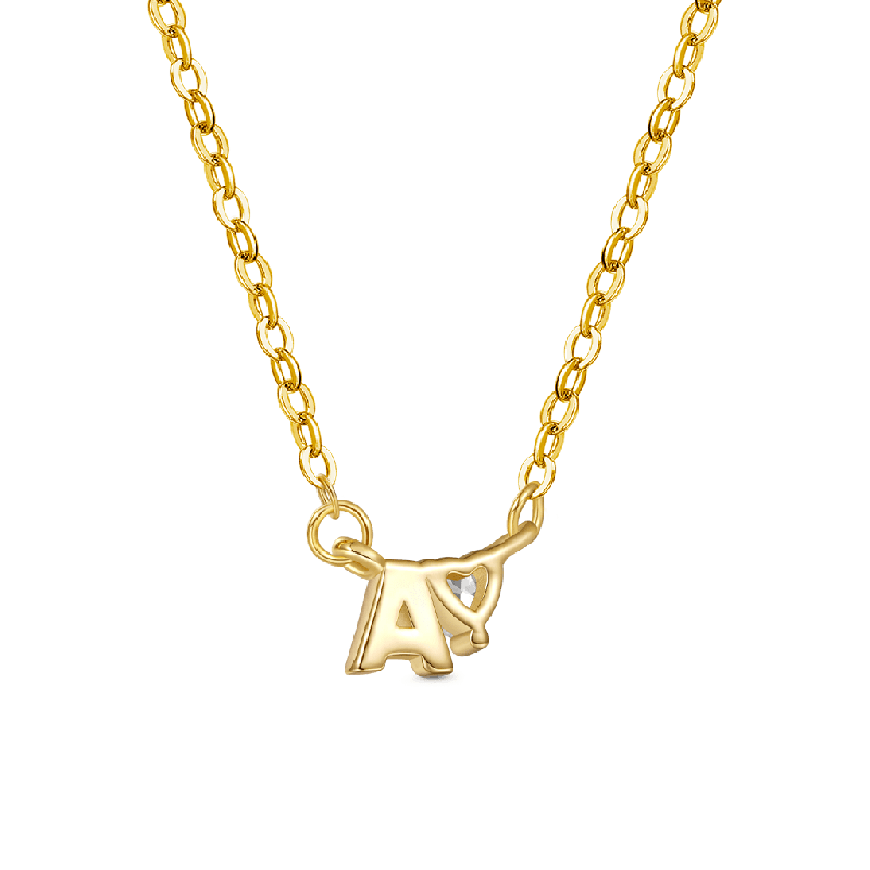Initial A Birthstone Gold Necklace
