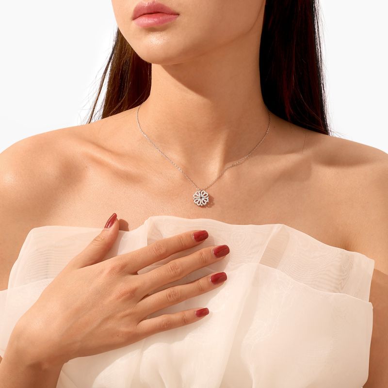 Silver Fourleaf Clover Necklace