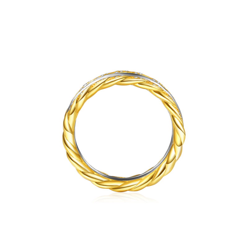 Two-tone Twisted Rope Wedding Band