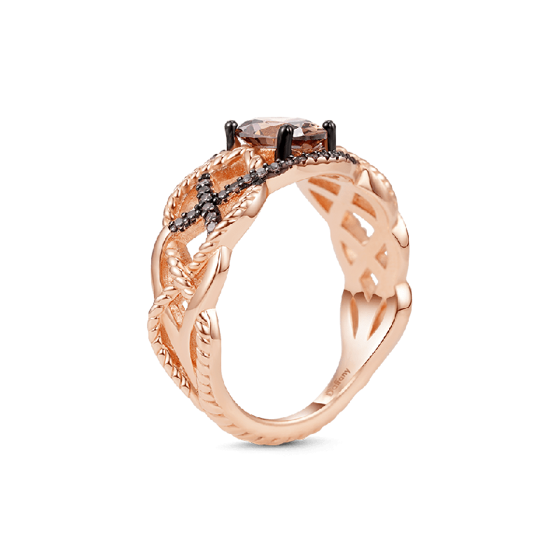 Twisted Infinity Coffee Sapphires Ring
