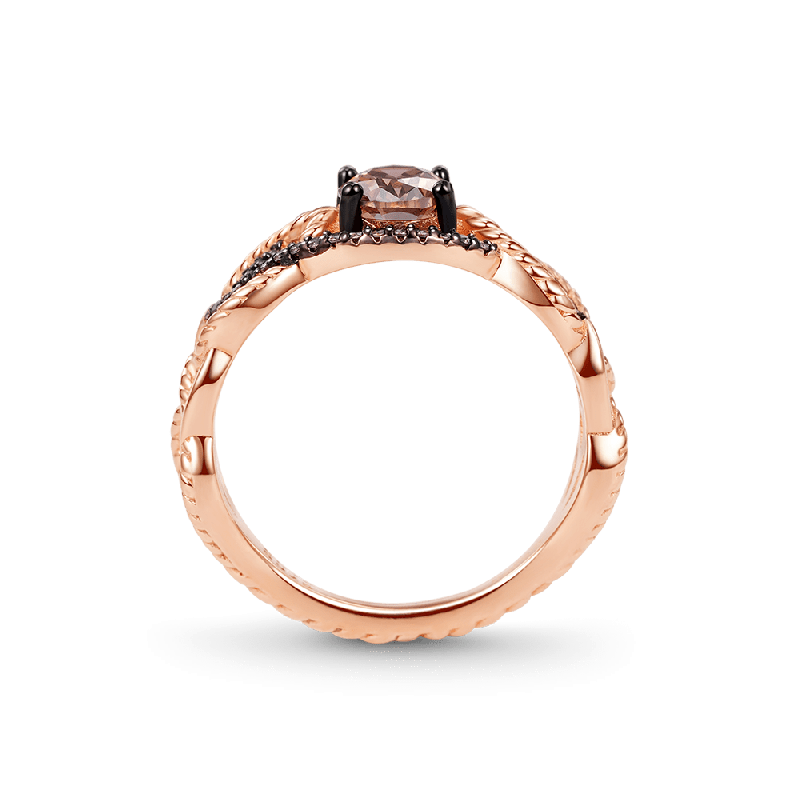 Twisted Infinity Coffee Sapphires Ring