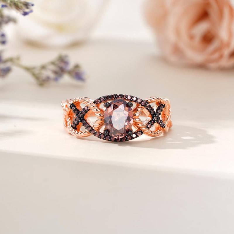 Twisted Infinity Coffee Sapphires Ring