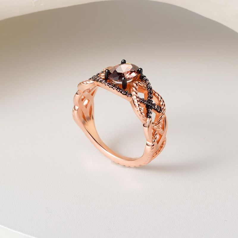 Twisted Infinity Coffee Sapphires Ring