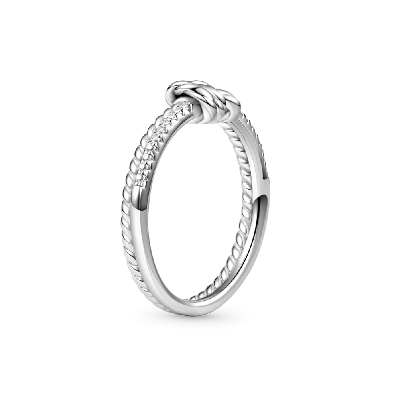 Knot Twisted Rope Channel Band Ring