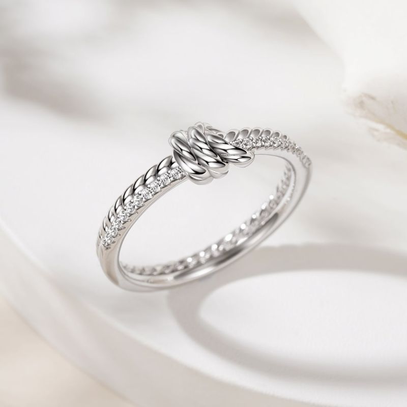 Knot Twisted Rope Channel Band Ring