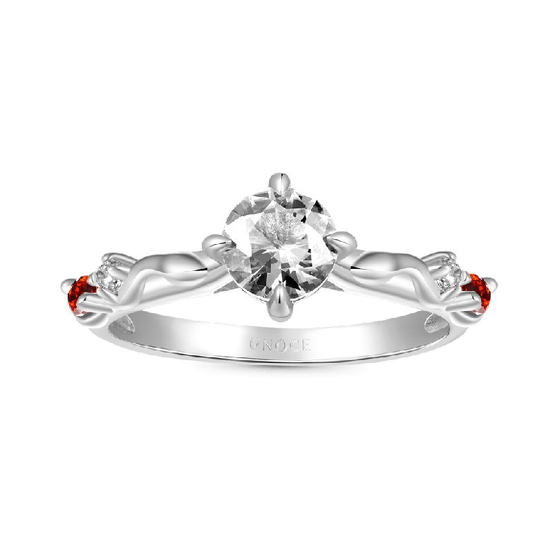 Snake Hug White Diamond Ring
