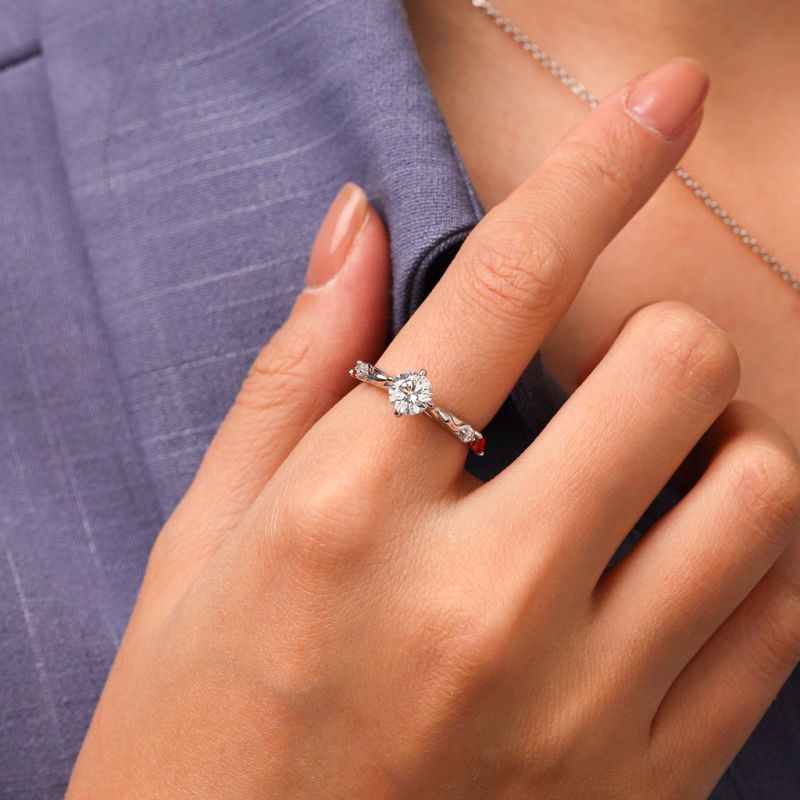 Snake Hug White Diamond Ring