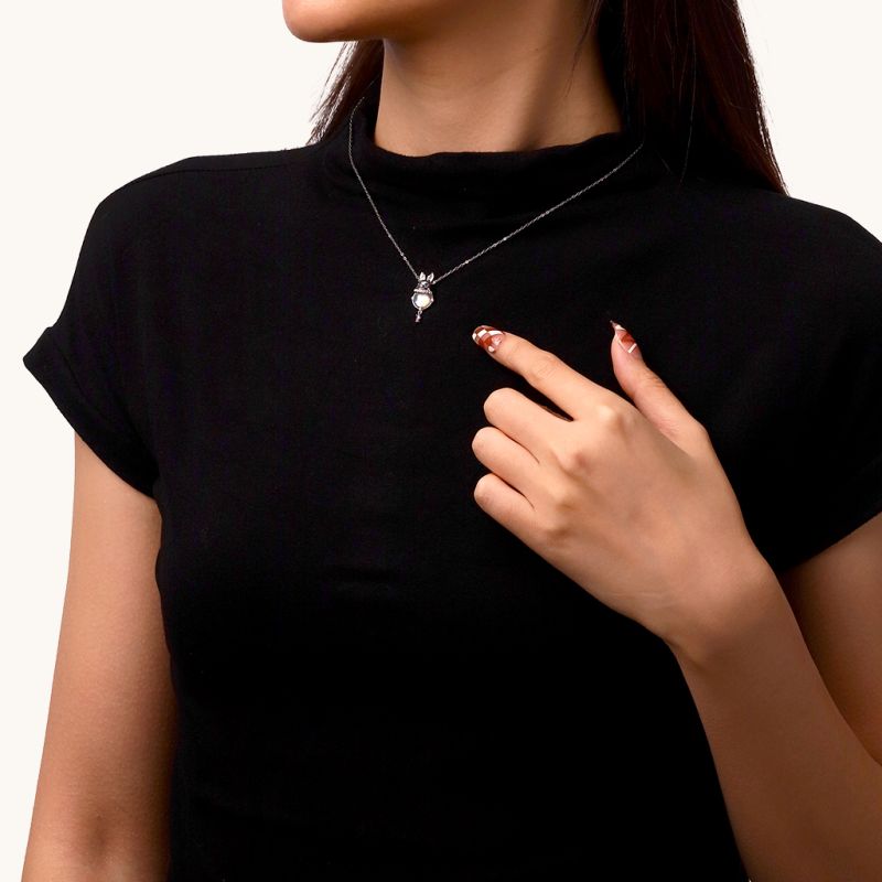Moonstone Easter Rabbit Necklace