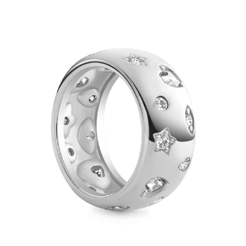 Silver Color Mixed Shape Ring