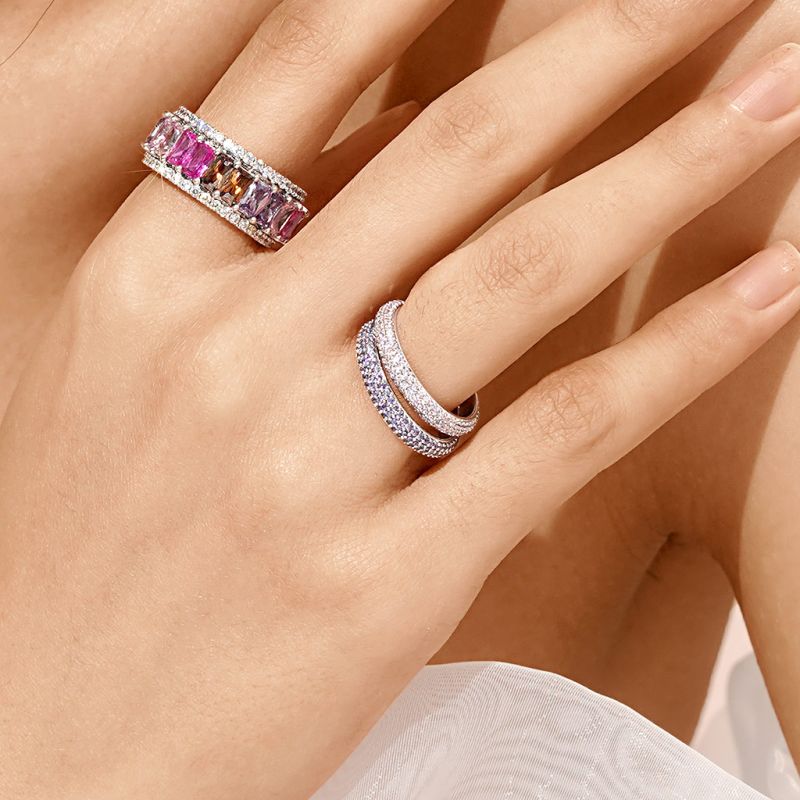 Morganite Petit Signature Pavé Band