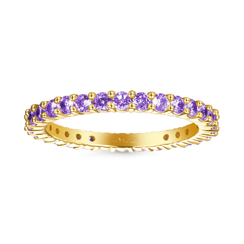 Amethyst Round-cut Eternity Band