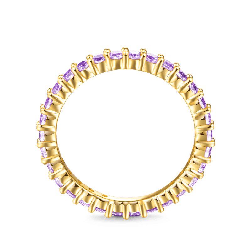 Amethyst Round-cut Eternity Band