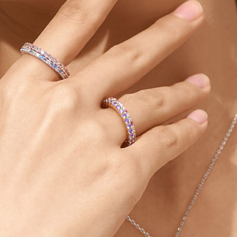 Amethyst Round-cut Eternity Band