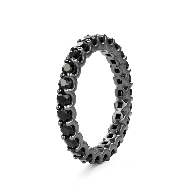 Black Onyx Round-cut Band