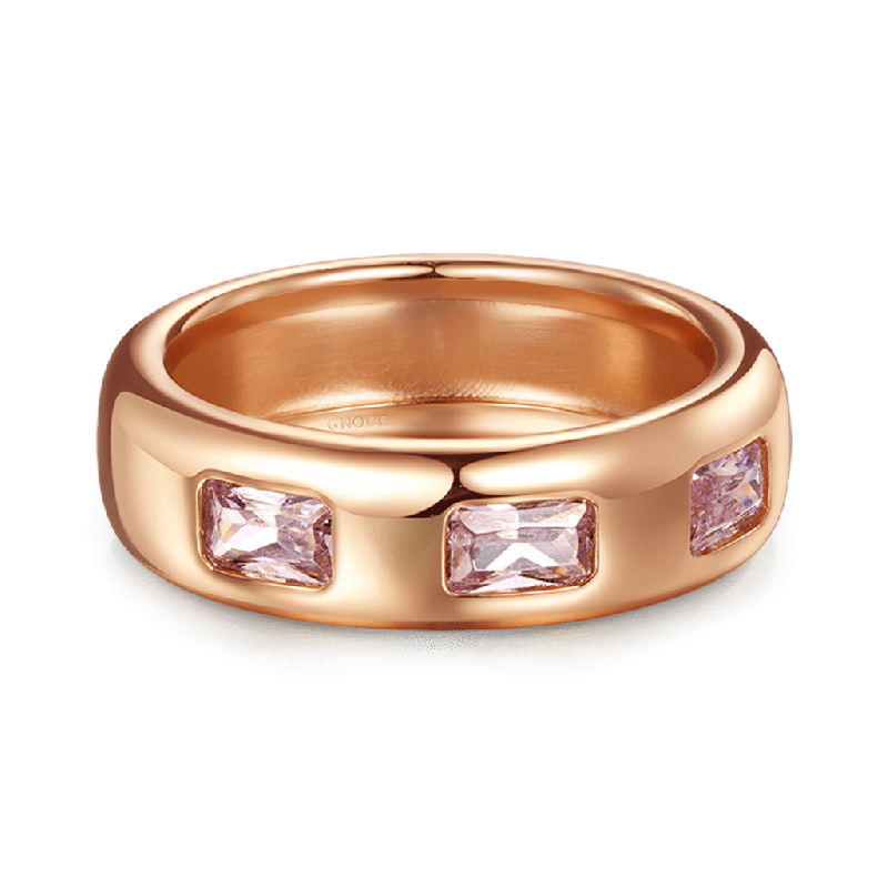 Triple Morganite Bezel Vintage Ring
