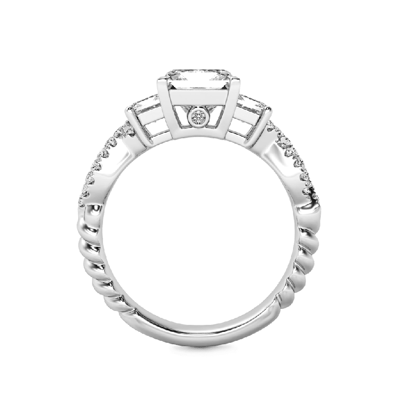 Crystal White Three-stone Ring