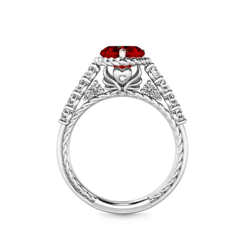Heart Vintage Cathedral Ring