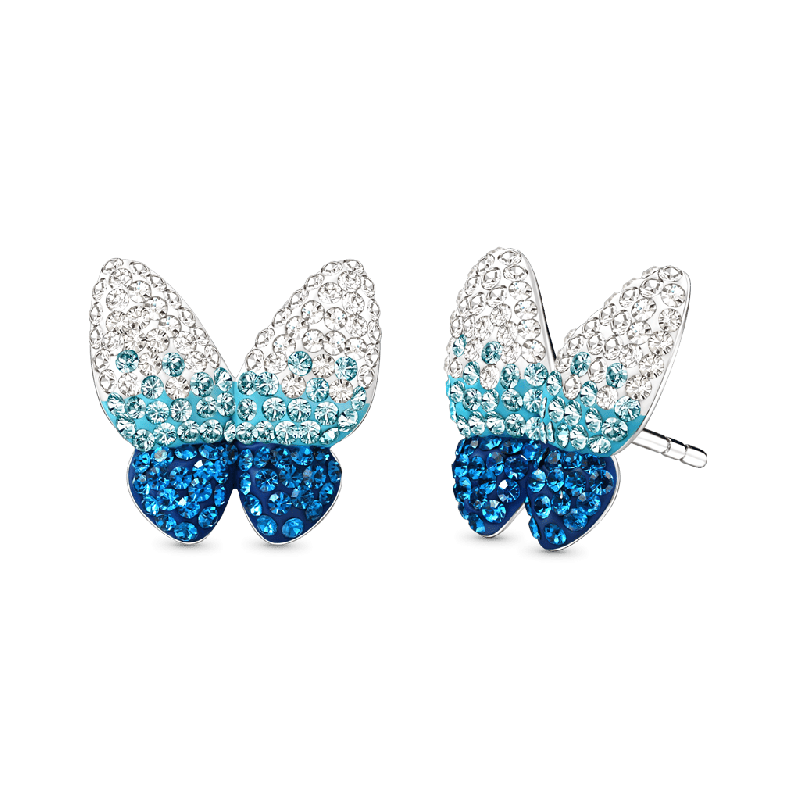 Blue Gradient Butterfly Earrings