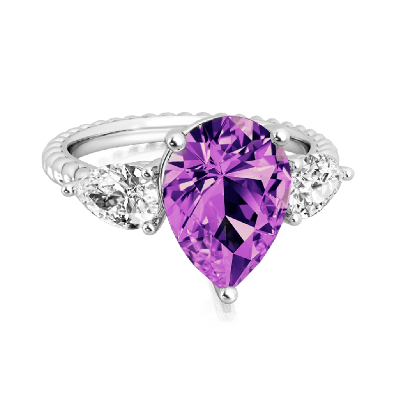 Three-stone Twisted Rope Ring