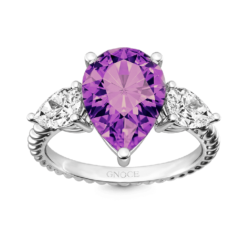 Three-stone Twisted Rope Ring