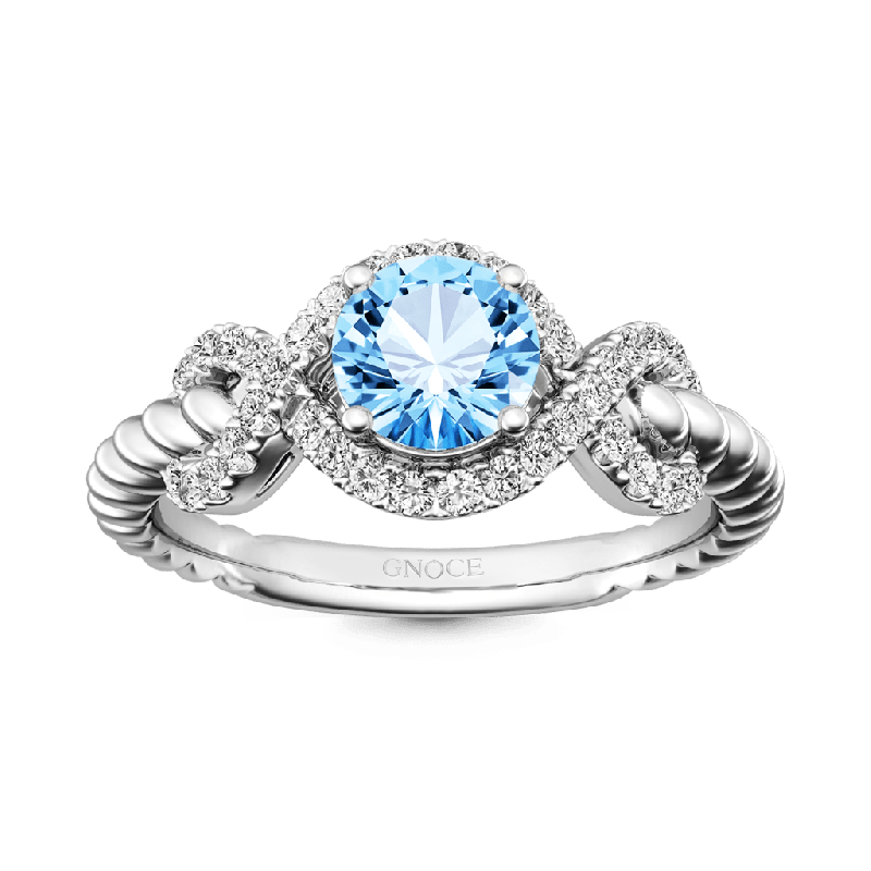 Round Cut Twist Infinity Ring