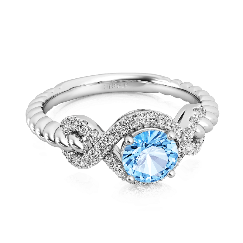 Round Cut Twist Infinity Ring