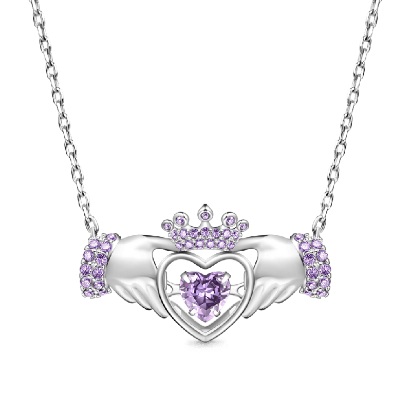 Hands Heart Crown Necklace
