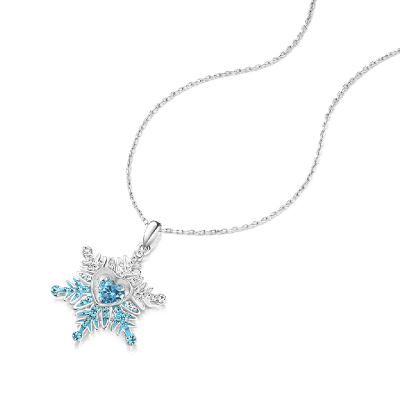 Blue Snowflake Necklace