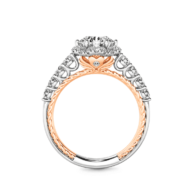 Round Cut Cluster Engagement Ring