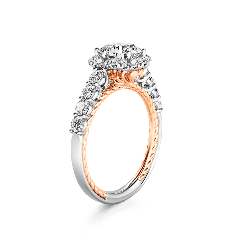 Round Cut Cluster Engagement Ring