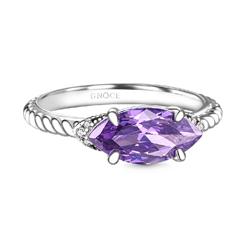 Marquise Amethyst Twisted Rope Ring