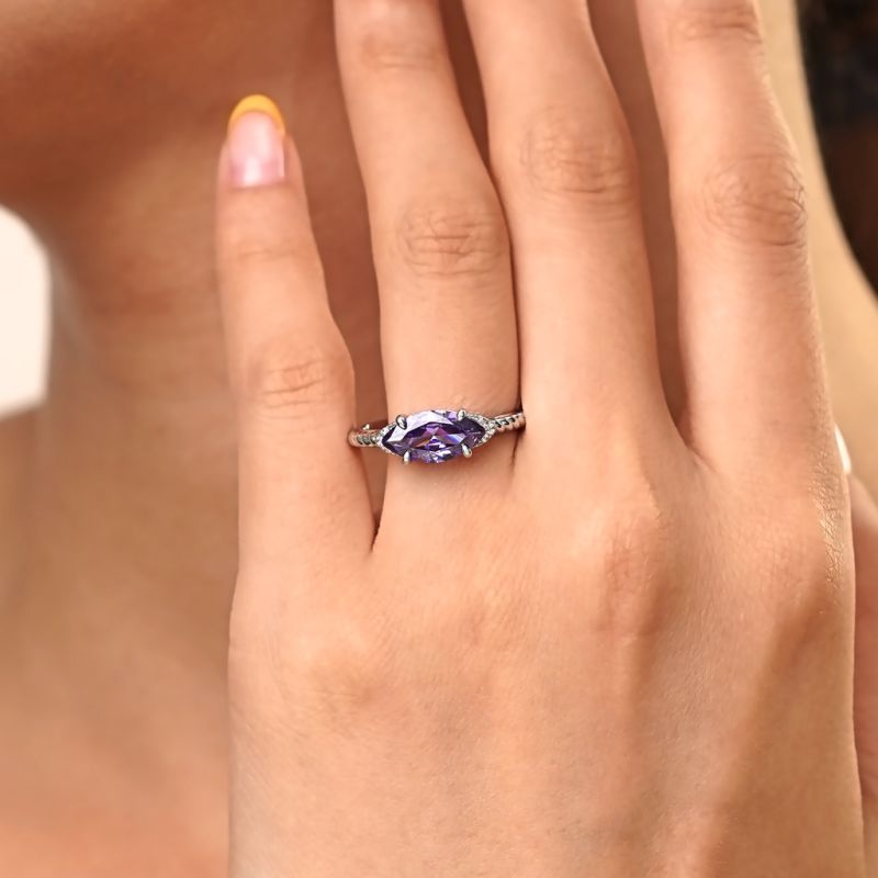 Marquise Amethyst Twisted Rope Ring