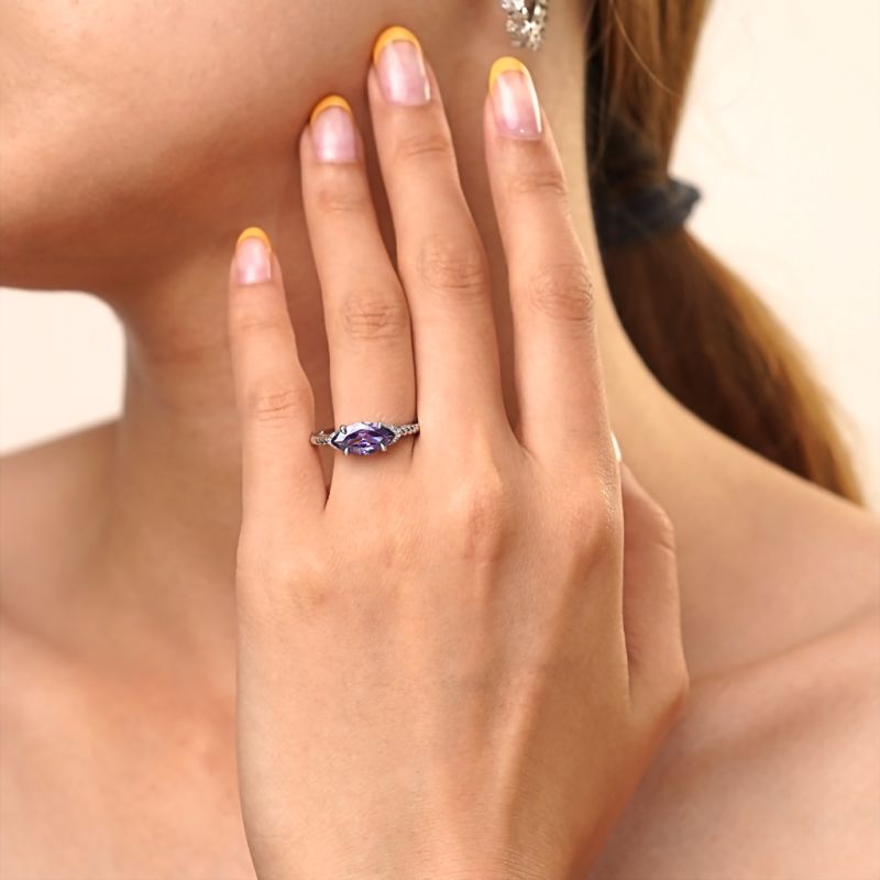 Marquise Amethyst Twisted Rope Ring