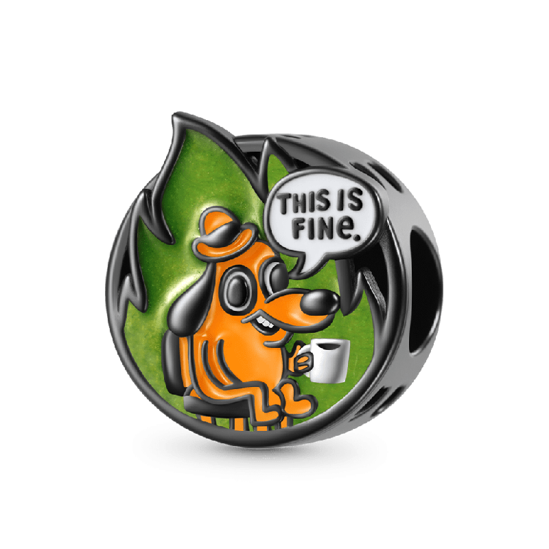 This Is Fine Charm - Flame